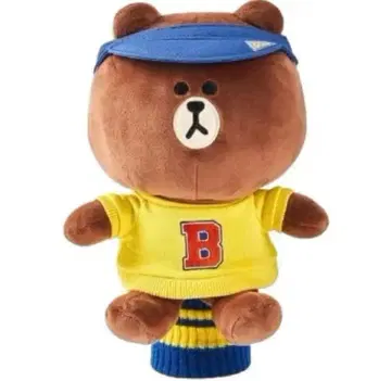 완판 미사용 새상품 라인프렌즈 드라이버용 골프헤드커버 브라운