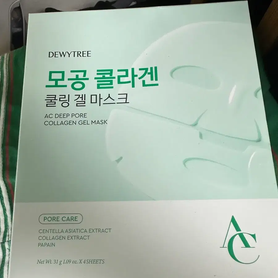 듀이트리 에이씨 딥 모공 콜라겐 쿨링 겔 마스크 4매