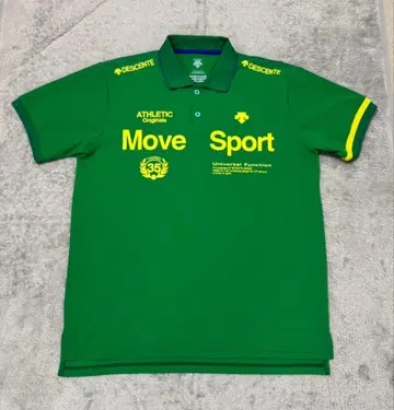 데상트 move sport 피케 셔츠 반팔 그린 XL
