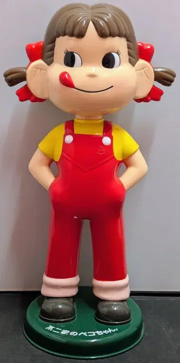 후지야 고개 흔들 인형 페코짱 인형 노멀 눈 올 플라스틱제/양철 받침대 그린