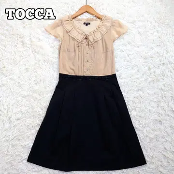 TOCCA 도킹 원피스 무릎 기장 쉬폰 핀턱 사이즈 0