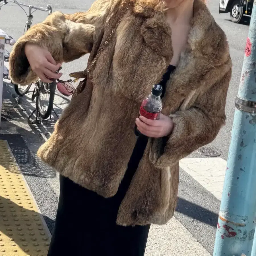 리얼퍼 자켓 브라운