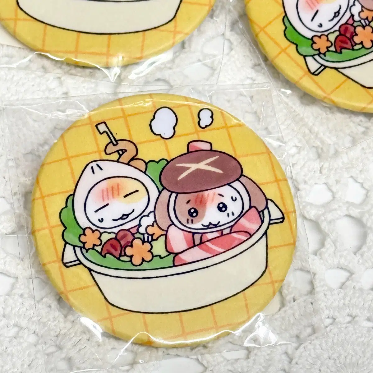 삽니다 buy) 묘냥이와 멍구 다함께 전골 뱃지 핀버튼 캔뱃지