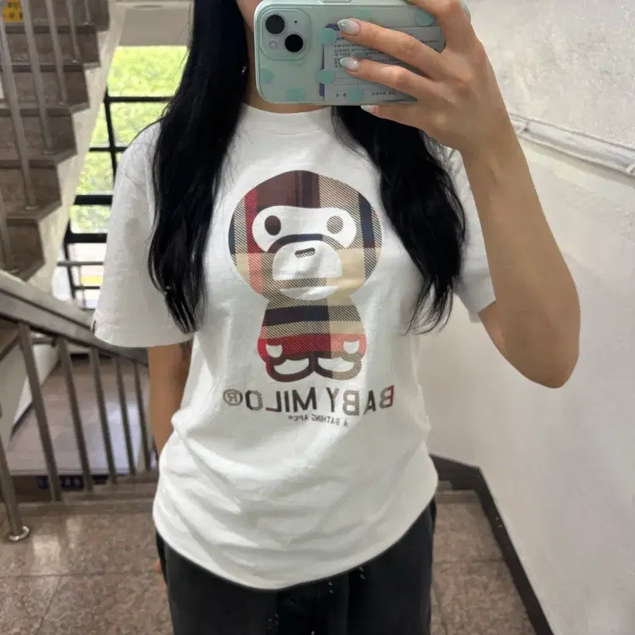 베이프 베이비마일로 반팔티 화이트 m