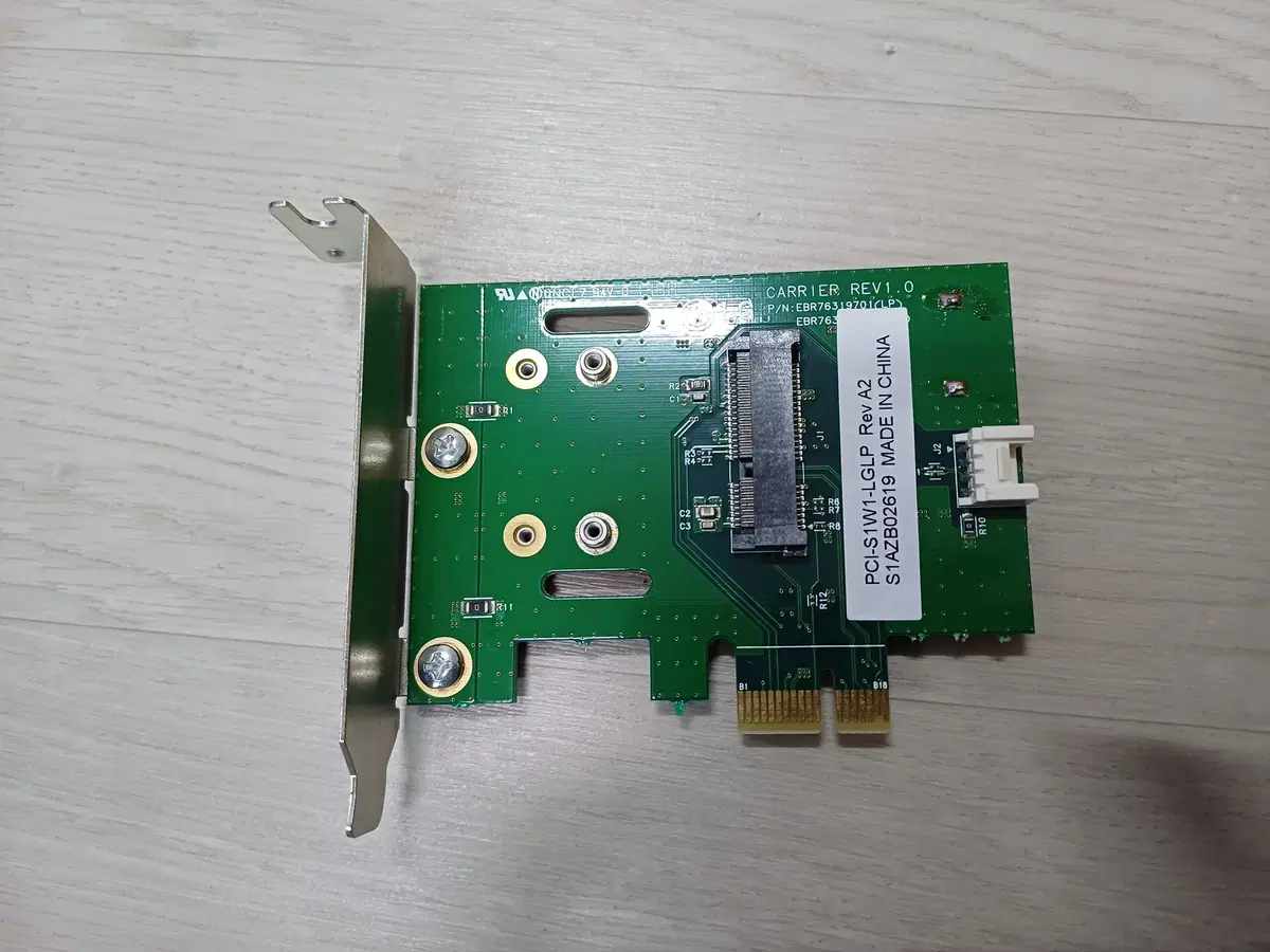 LG정품 미사용 PCI-S1W1-LGLP EBR76319701 무선WiFi,mSATA 포트 to PCIe x1 변환 어댑터 (문)