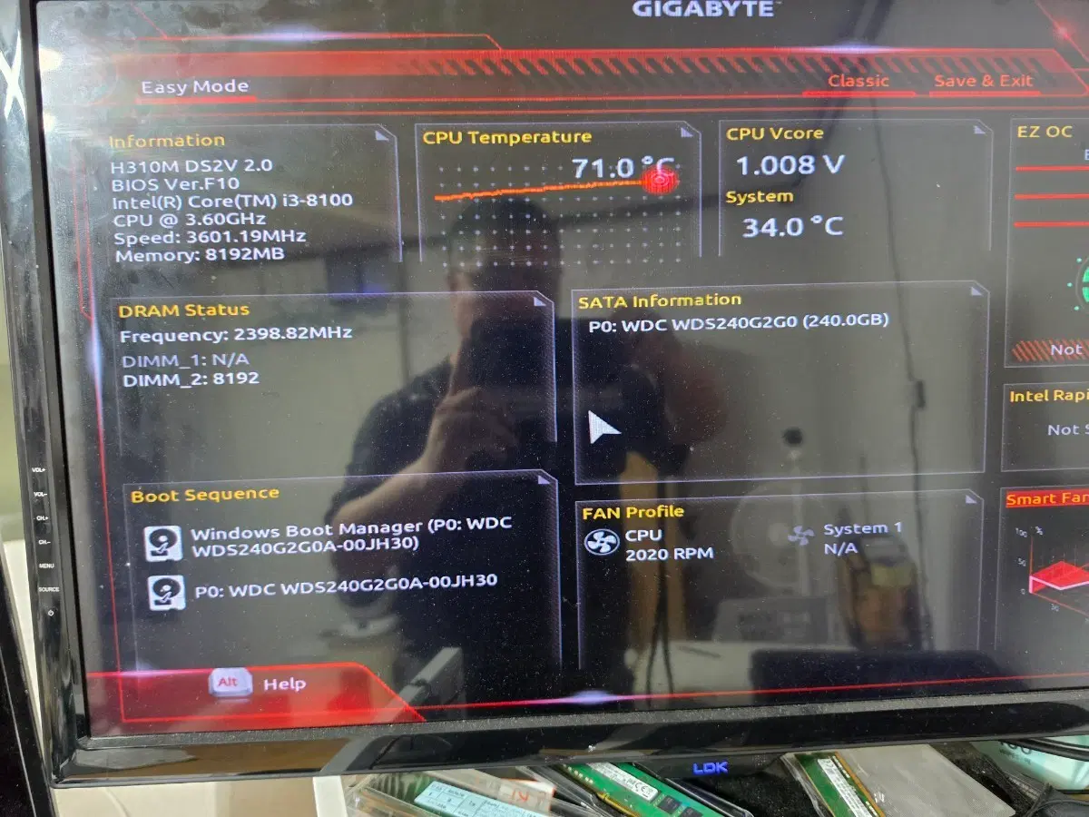 인텔 i3-8100 / D4 16램 SSD1TB / 지포스1050 데스크탑 본체38만원