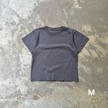 컴팩트 T셔츠 숏 기장 차콜 그레이 M opium