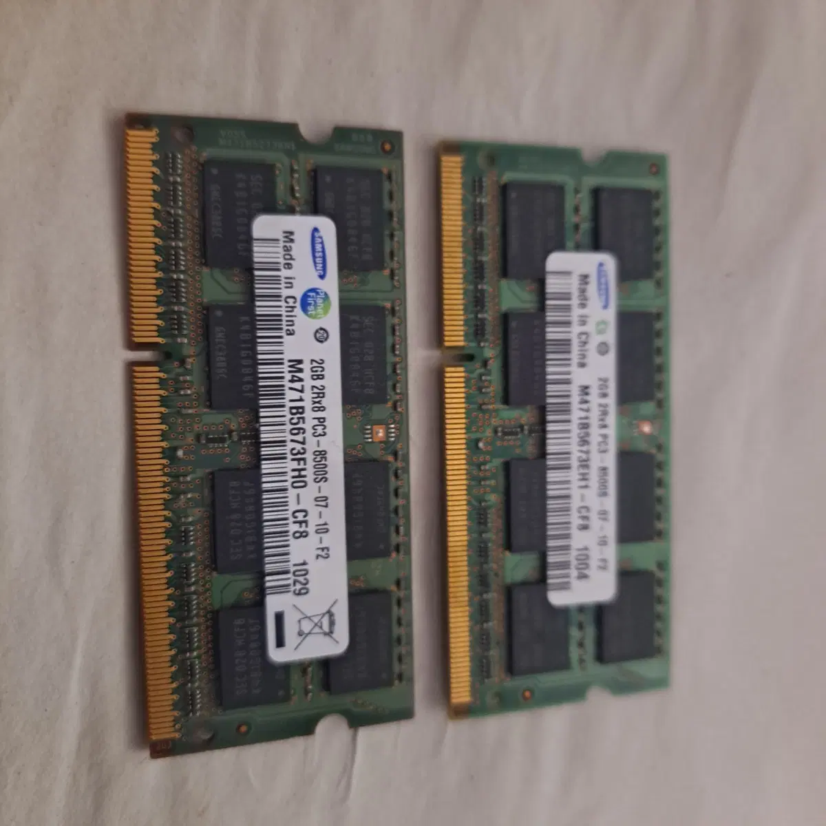 노트북 램 DDR3 pc3 8500s 2gb 삼성램 2개