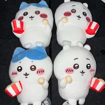 치이카와 (먼작귀) 같이 먹자 팝콘 봉제 인형 2종 각 2개 세트