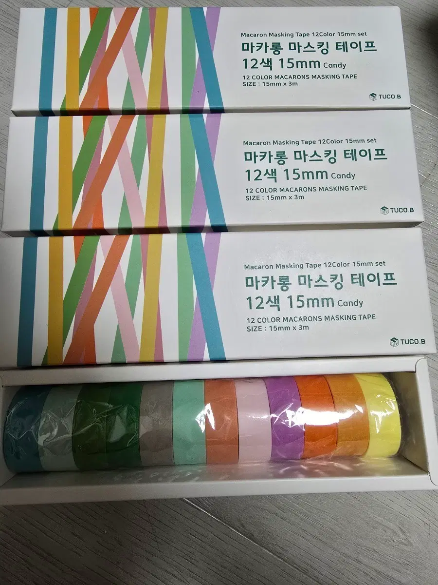 투코비 마카롱 마스킹 테이프 12색 15mm