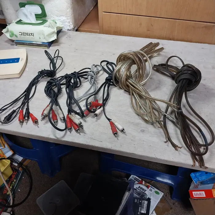 빈티지 RCA 인터커넥트, 16AWG 스피커 케이블 일괄