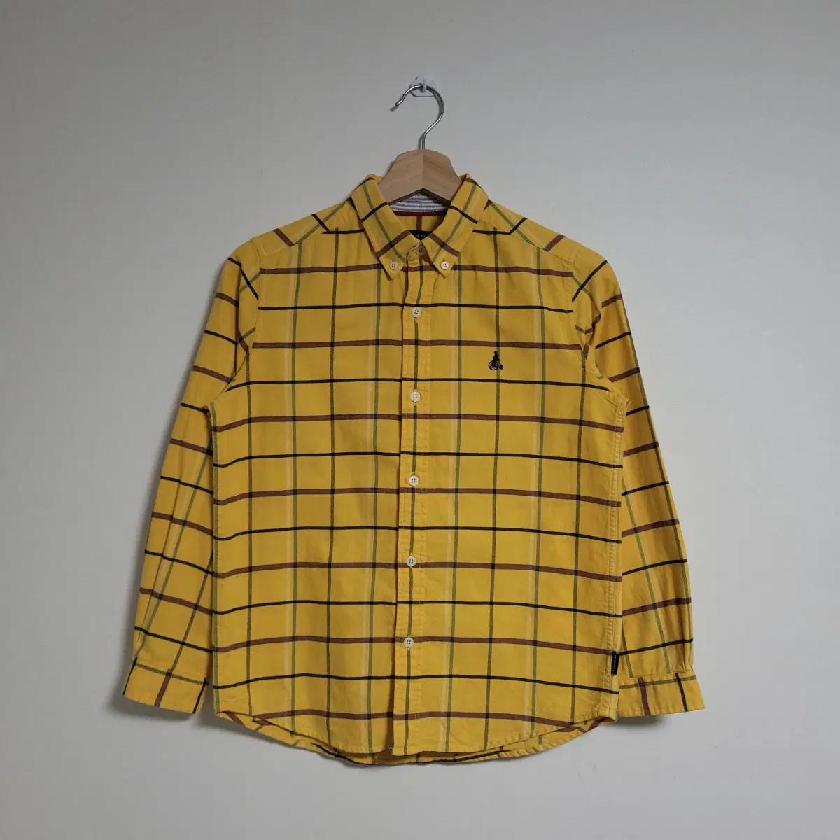 (70) BEANPOLE 빈폴 키즈 옐로우 체크 긴팔 셔츠