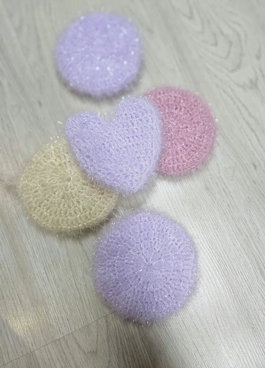 하트,원 모양 수세미!!