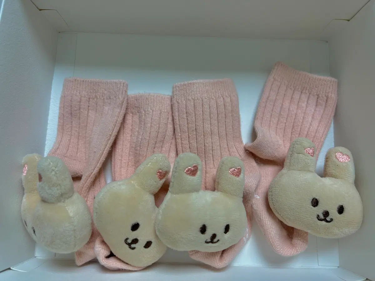 아기 양말 핑크색 토끼 포인트