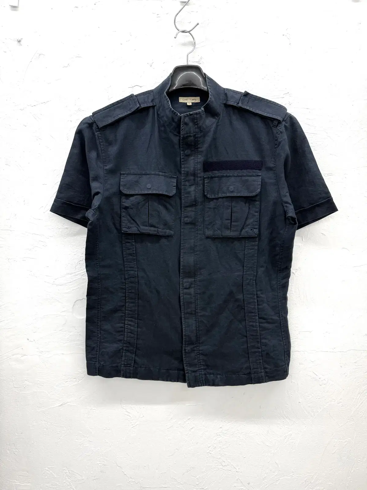 linen blend 밀리터리 반팔 자켓