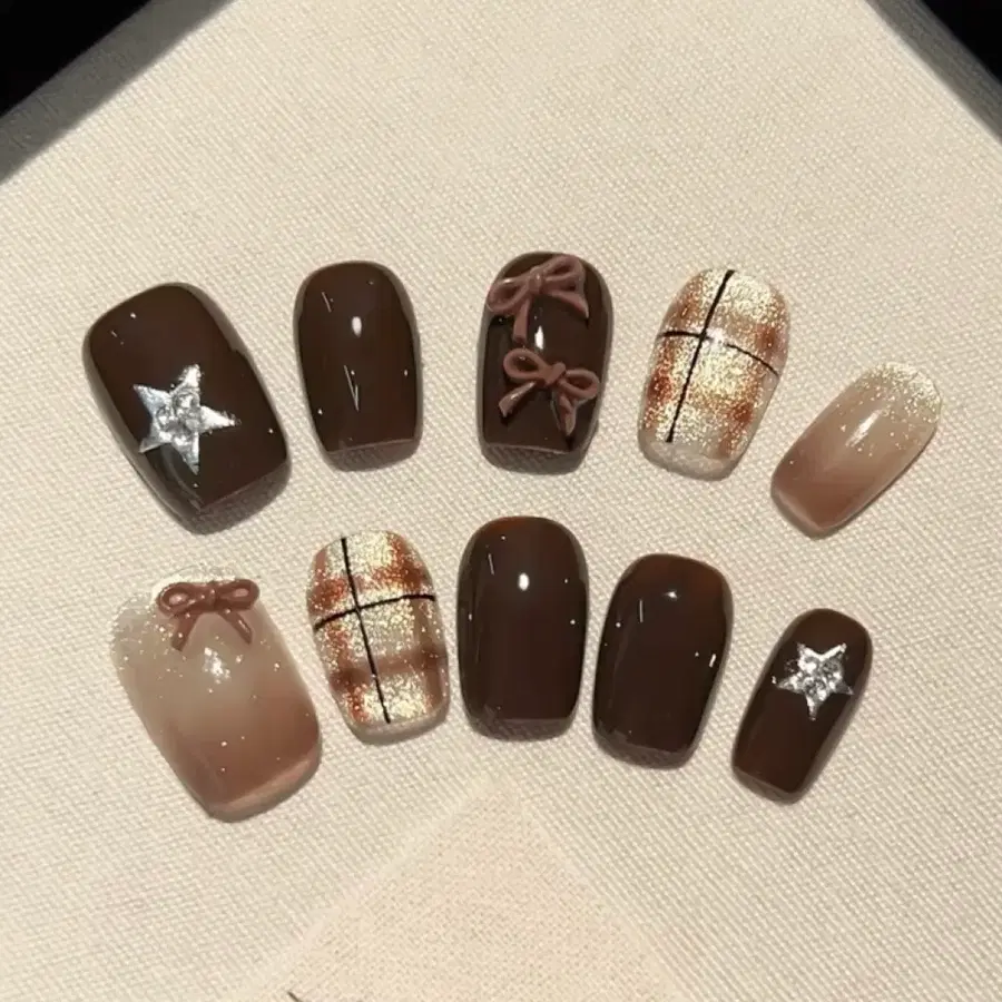 브라운 네일팁 XS