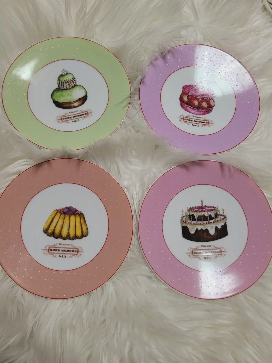 CHEE HONORE 파리 디저트 접시 4종 세트
