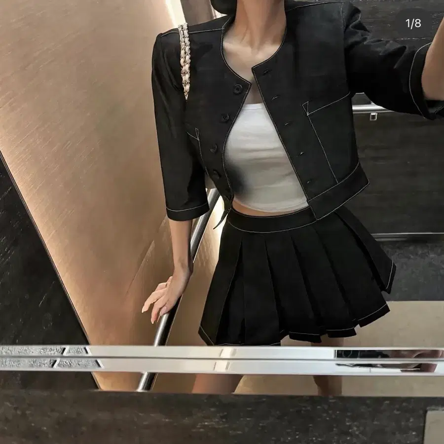 구즈 데님 스티치 자켓
