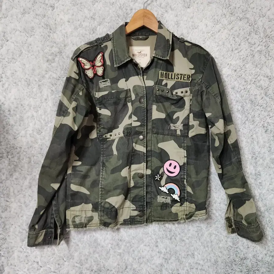 J879 [XS] 홀리스터 카모 자켓