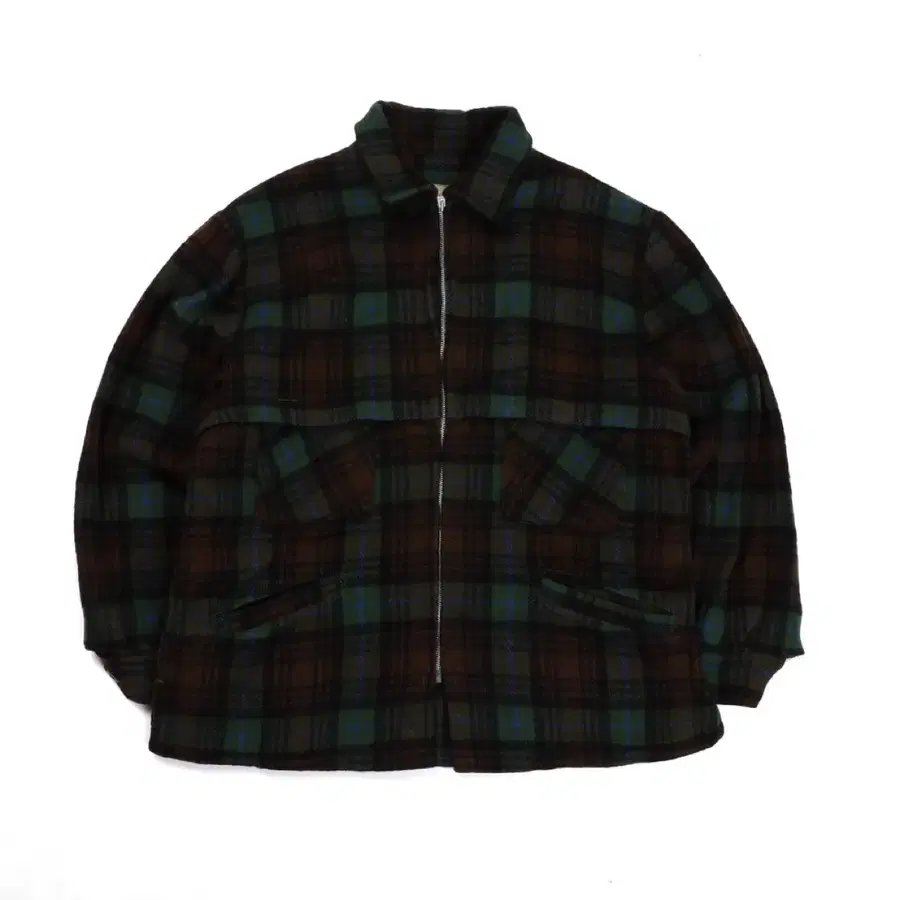 우즈 Woods Check Pattern Wool Blouson Jacket