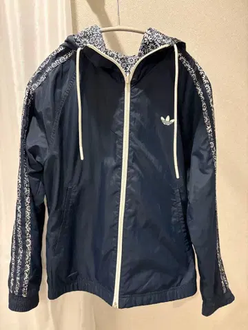 adidas 후드티 블루종 리버서블 꽃무늬