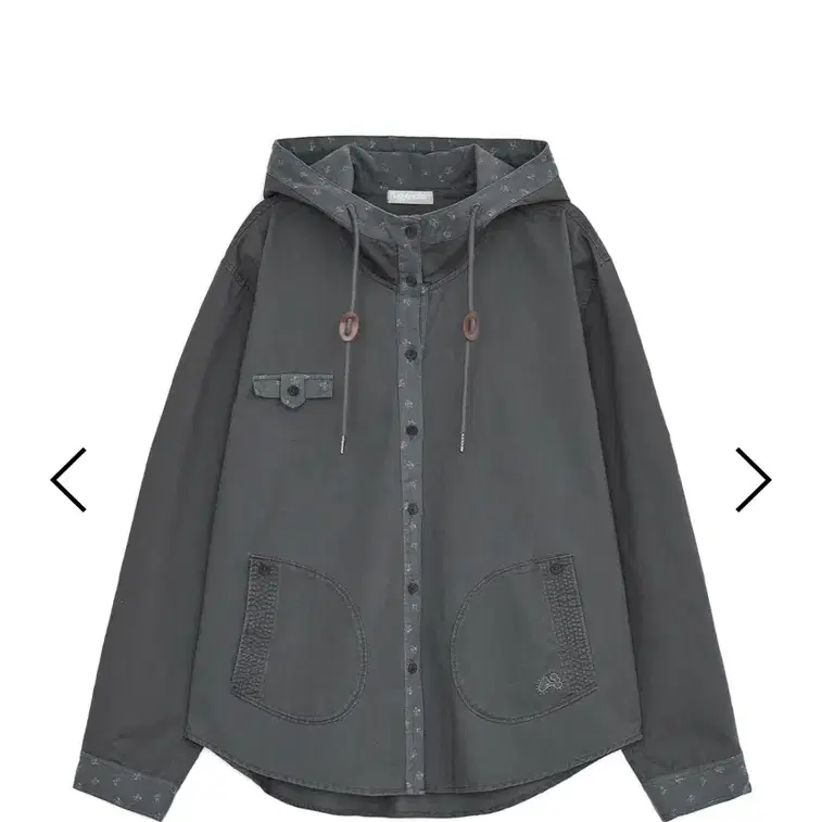 Hooded shirts jacket (Charcoal) 허그유어스킨 후드셔츠자켓차콜