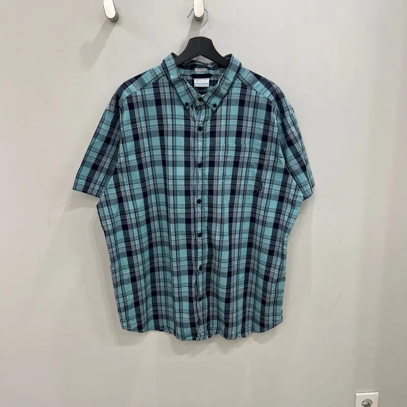 콜롬비아 체크 하프 셔츠 r4477
