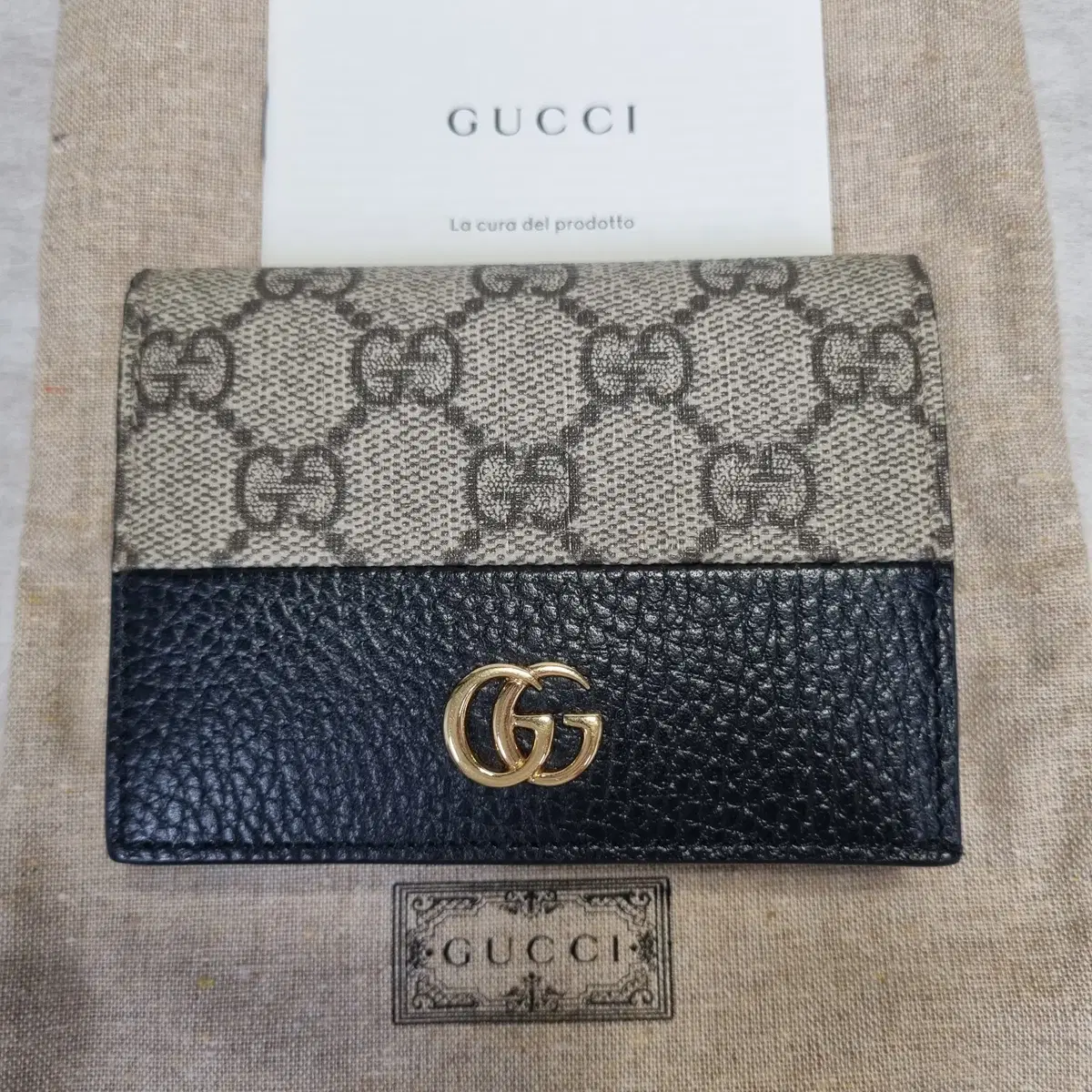 (S급)[GUCCI] GG마몽 바이컬러 카드 케이스 지갑