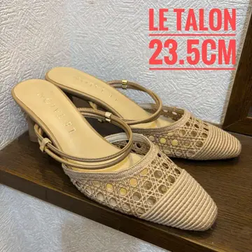 컨디션 최상 LE TALON, 베이지, 6cm, 크로셰 레이스 앵클 펌프스