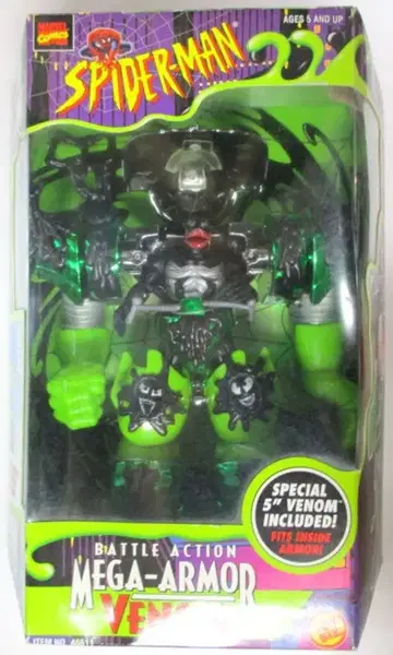 TOYBIZ 배틀 액션 메가 아머 베놈 (그린 도금) 5인치
