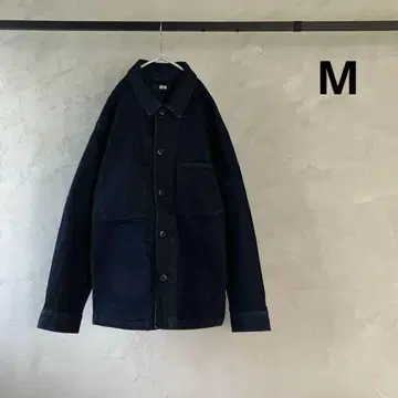 유니클로 데님 워크 자켓 네이비 M 커버올