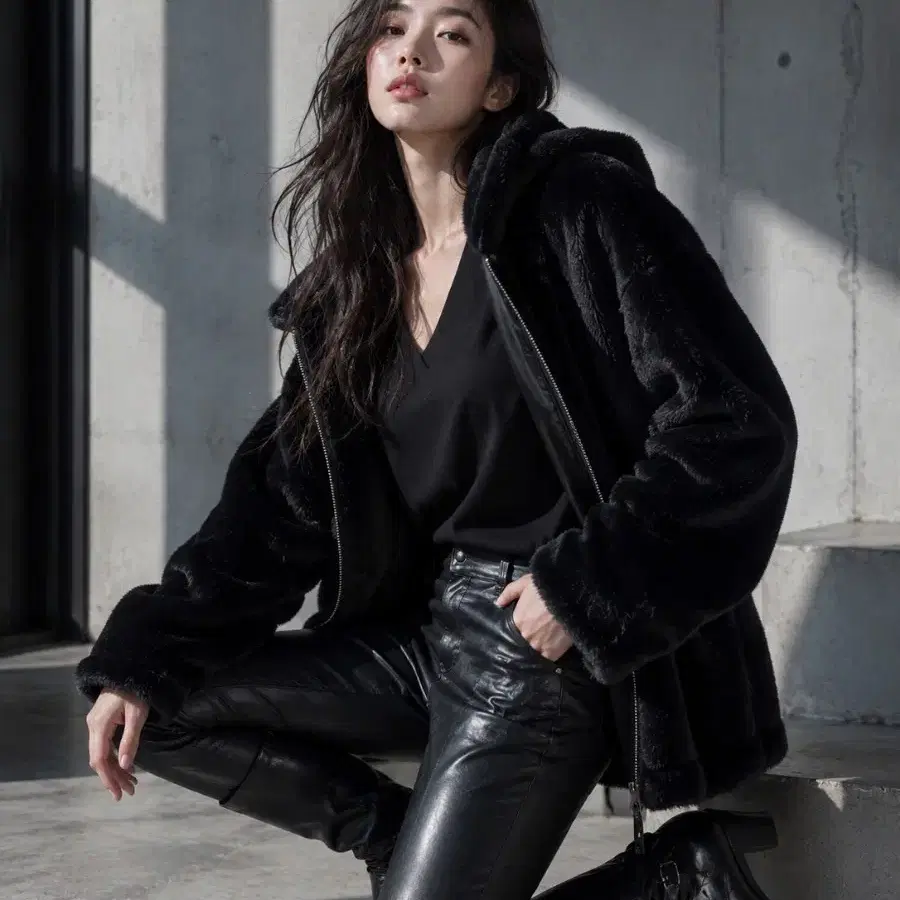 자딕앤볼테르Zadig & Voltaire 블랙 퍼 후드집업
