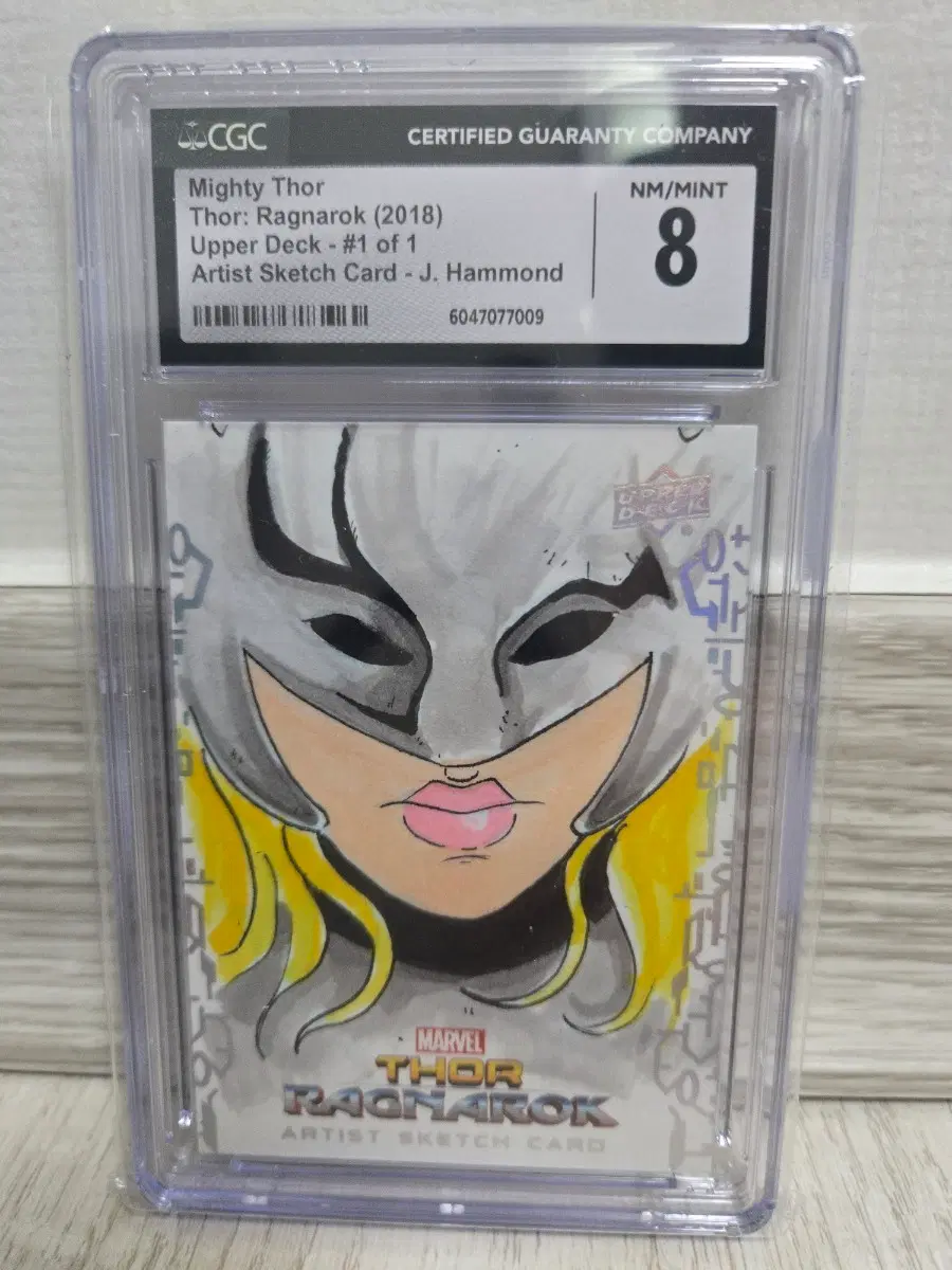 2018 Upper Deck Marvel Thor Ragnarok Mighty Thor 1/1 Artist Sketch J Hammond CGC 8