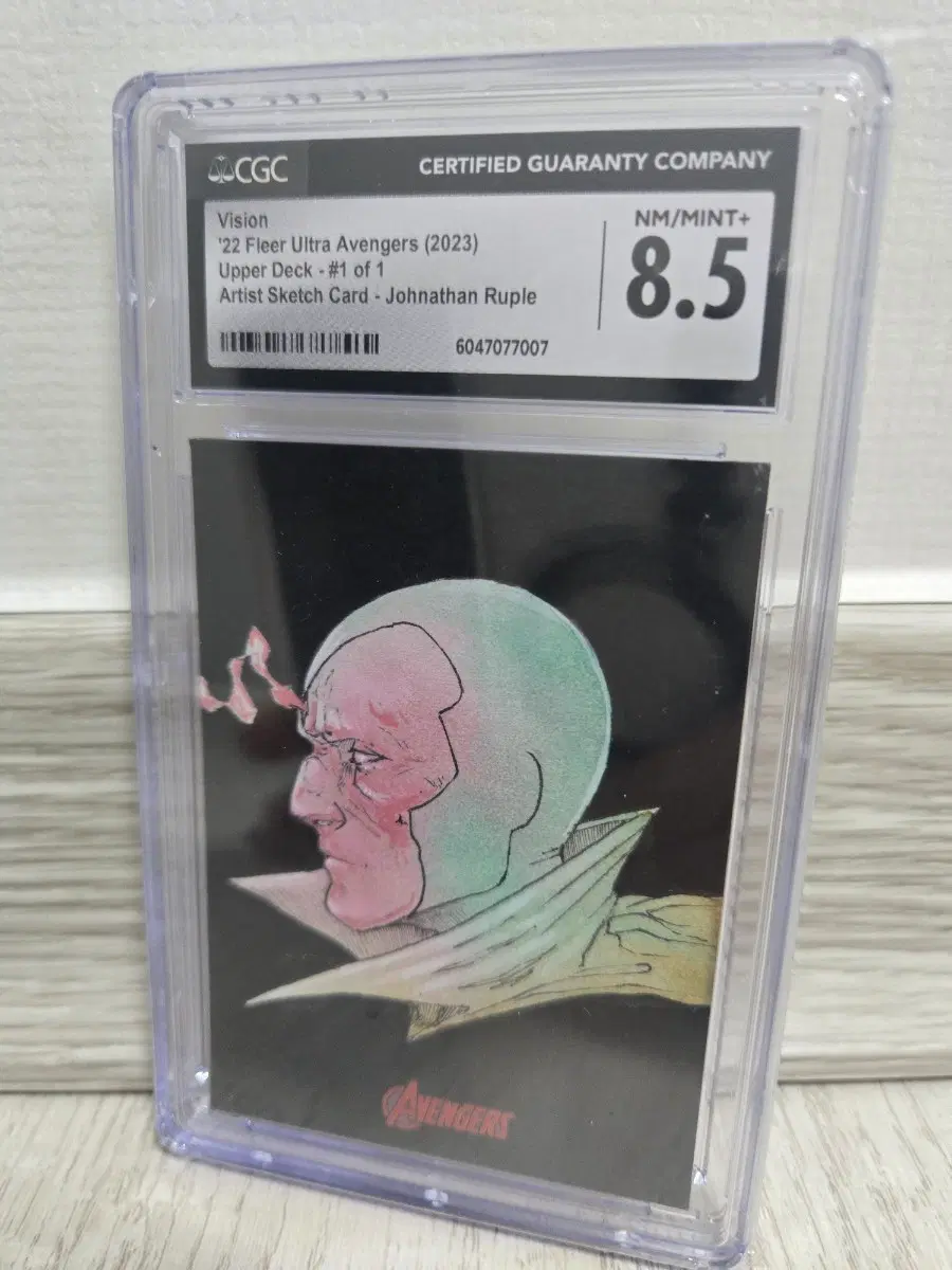 2022 Upper Deck Fleer Ultra Avengers VISION 비전 Artist Sketch 1/1 Johnathan Ruple CGC 8.5
