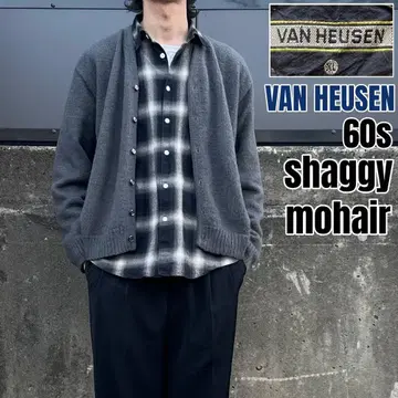 극레어 60s VAN HEUSEN 털길이 긴 샤기 모헤어 가디건