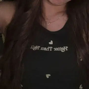 HTH Hotter Than Hell 하트 자수 탱크탑