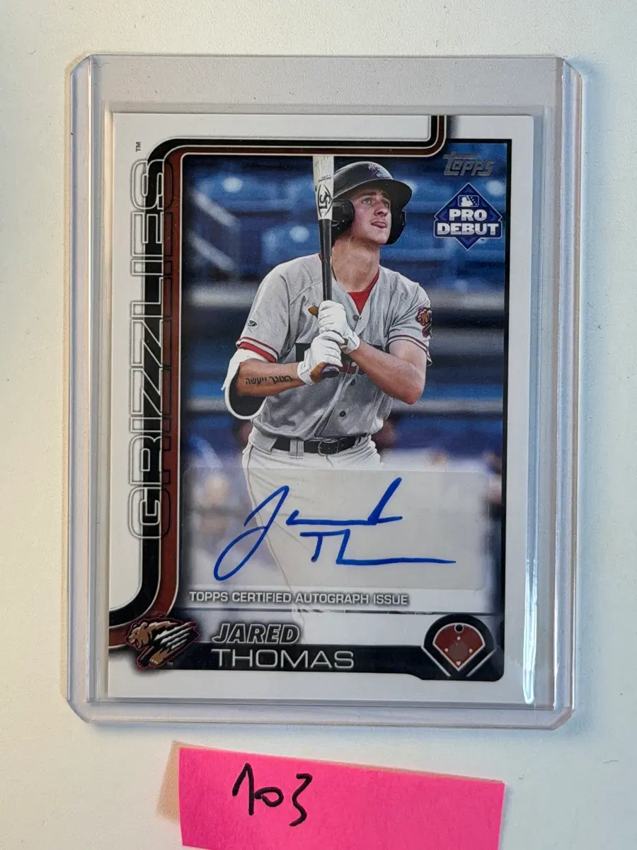 재러드 토마스 오토 Topps MLB 야구카그