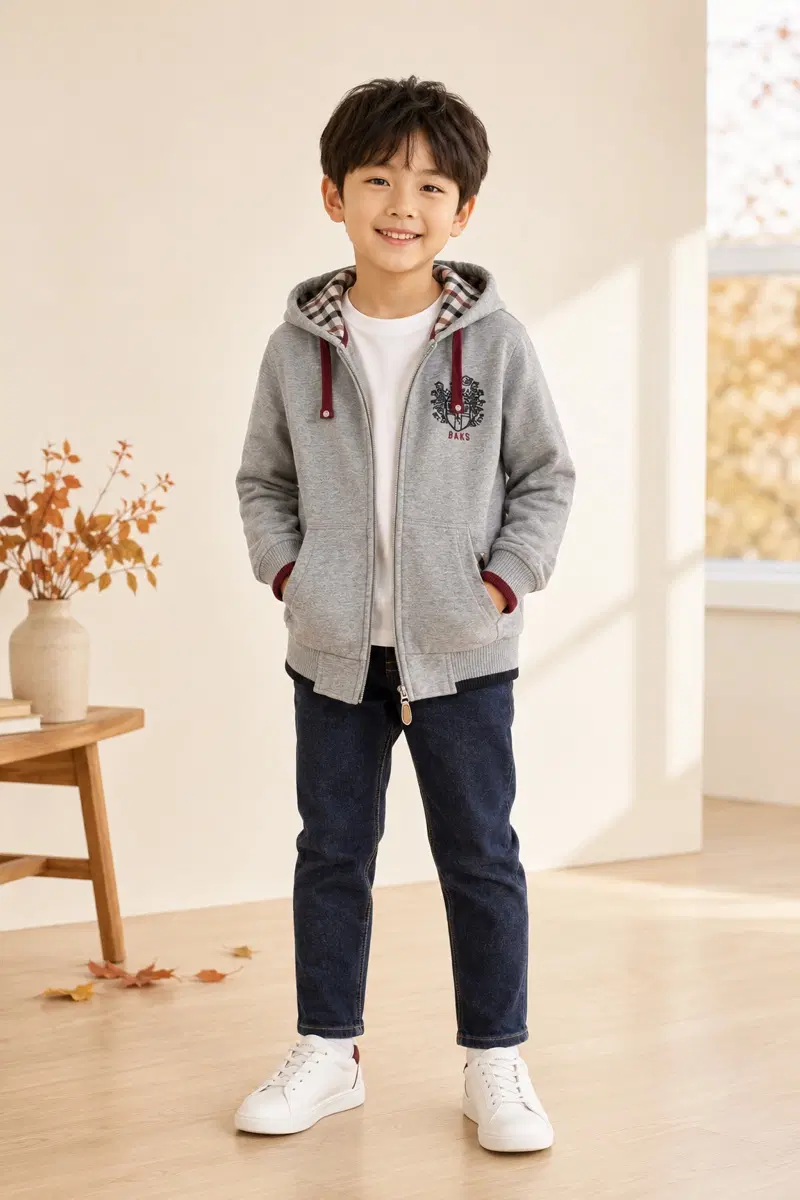 120사이즈 닥스키즈리틀 후드집업 정품 그레이색
