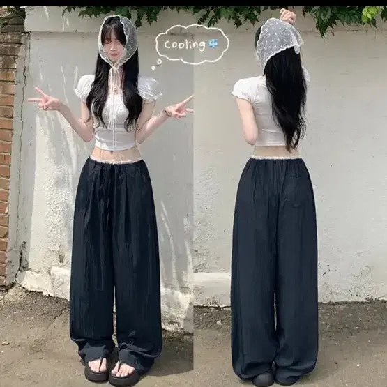 블리즈 나일론 여름 검정 트레이닝 팬츠