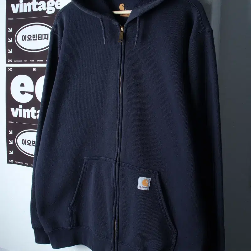 (L-XL) 칼하트 후드집업 네이비 기모 워크웨어 아메카지-H37415