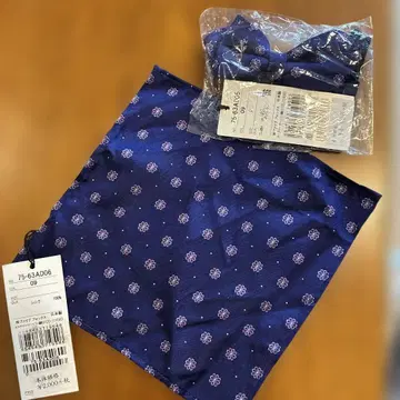 파이브 폭스 포켓 치프 나비 넥타이 세트