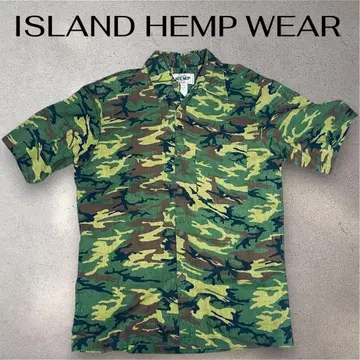 ISLAND HEMP WEAR 반팔 셔츠 카모플라주 카모플라쥬 헴프 L 하와이