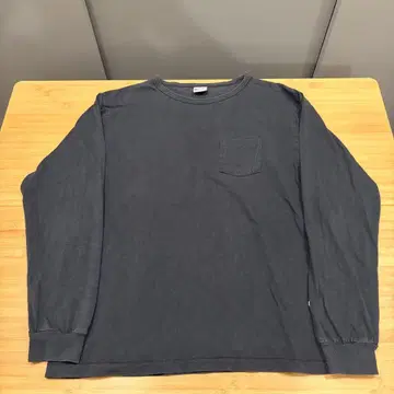 챔피온 런택 복각 긴팔 포켓 티셔츠 L 흑먹색 페이드 롱티