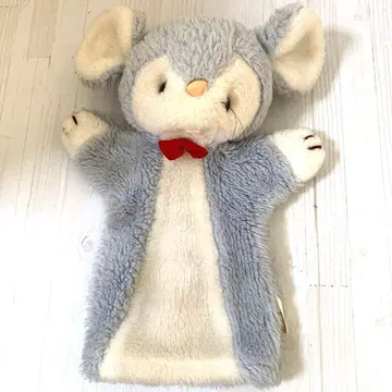 쇼와 레트로 쥐 봉제 인형 핸드 퍼펫