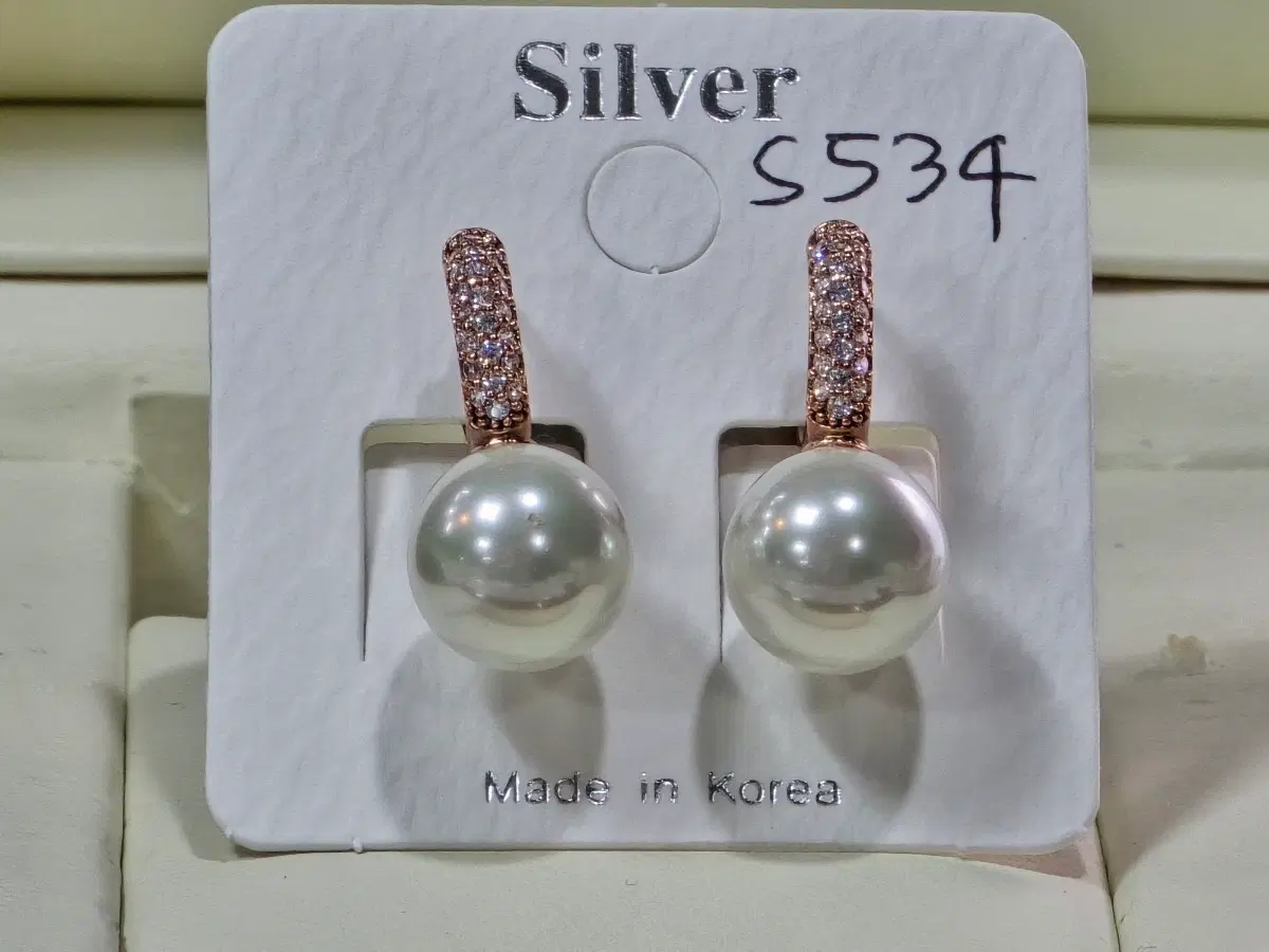 원터치 S534 진주 귀걸이