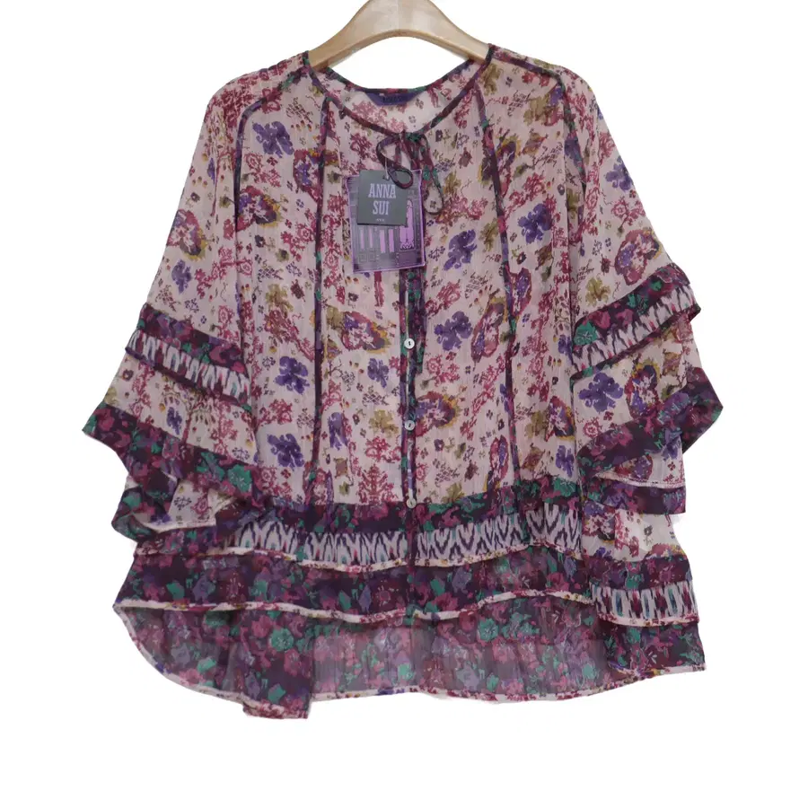ANNA SUI 안나수이 퍼플 시스루 블라우스 자켓 88 새상품