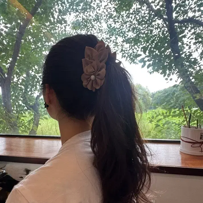 새틴 플라워 꽃 바나나핀 5color
