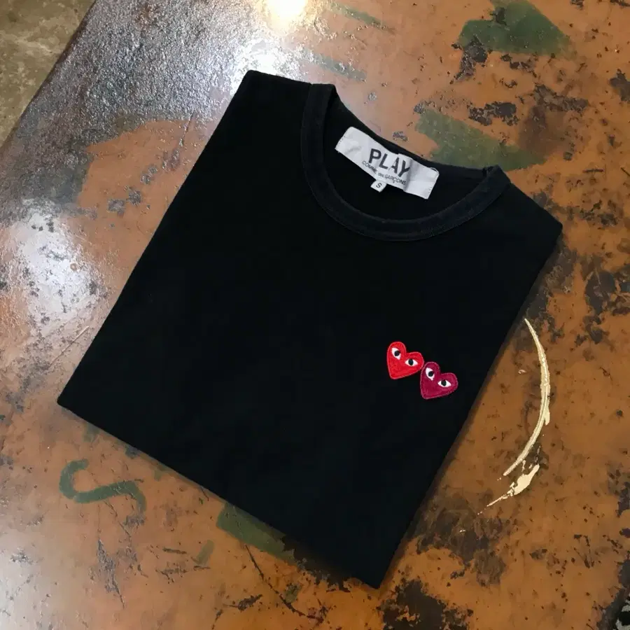 꼼데가르송 블랙 숏 슬리브 반팔티 여성 55 사이즈