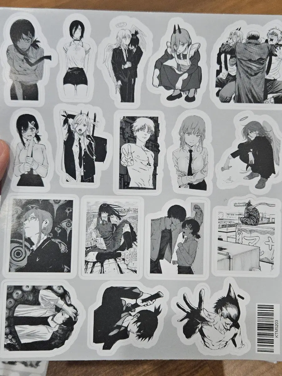 체인소맨 레제 흑백 스티커 103pcs