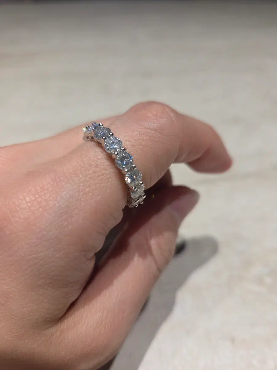 [새상품] 모이사나이트 0.5ct 테니스 반지